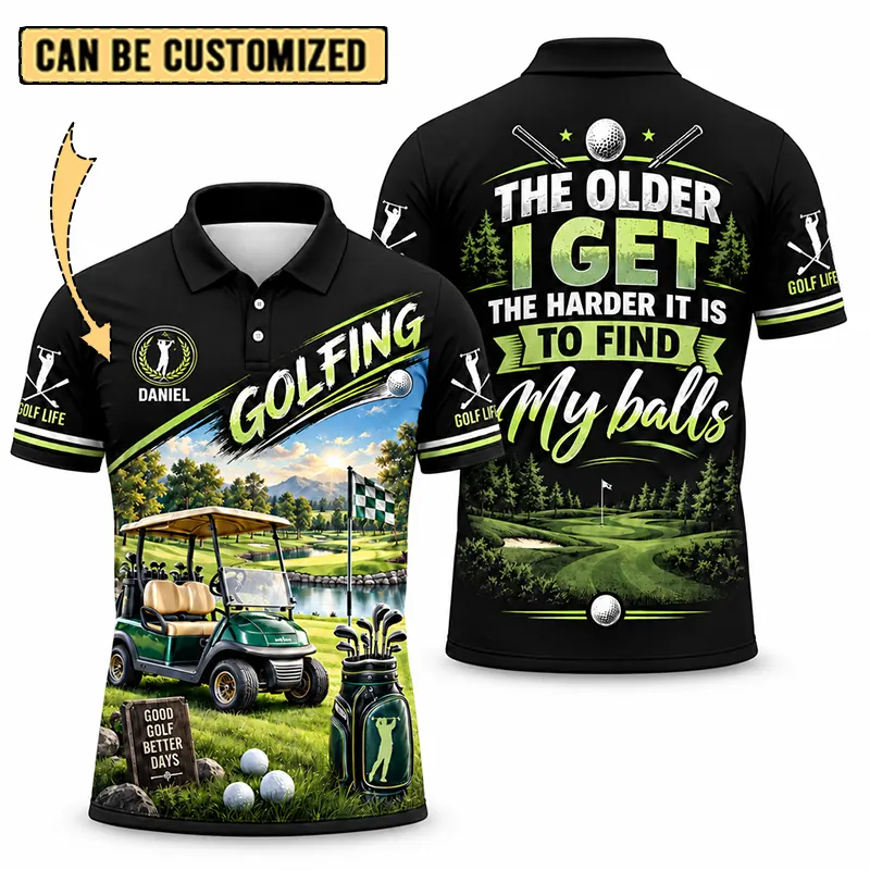 Golfing Good Golf Better Days Personalized Golf Polo Shirt
