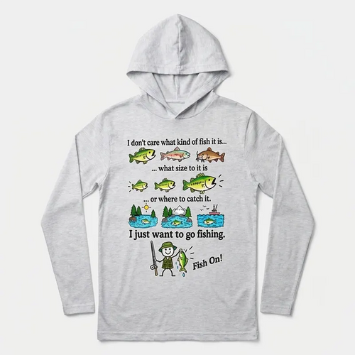 I Just Want To Go Fishing Fish On Hooded Long Sleeve Shirt