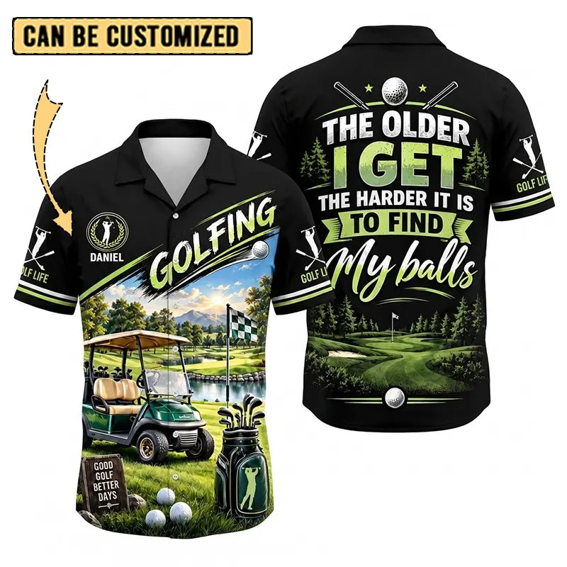 Golfing Good Golf Better Days Personalized Golf Hawaiian Shirt