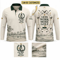 One More Round Won't Hurt Personalized Golf Long Sleeve Polo Shirt