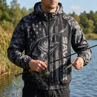 Savage Fishing Bass Fish Digital Camo Windbreaker Jacket