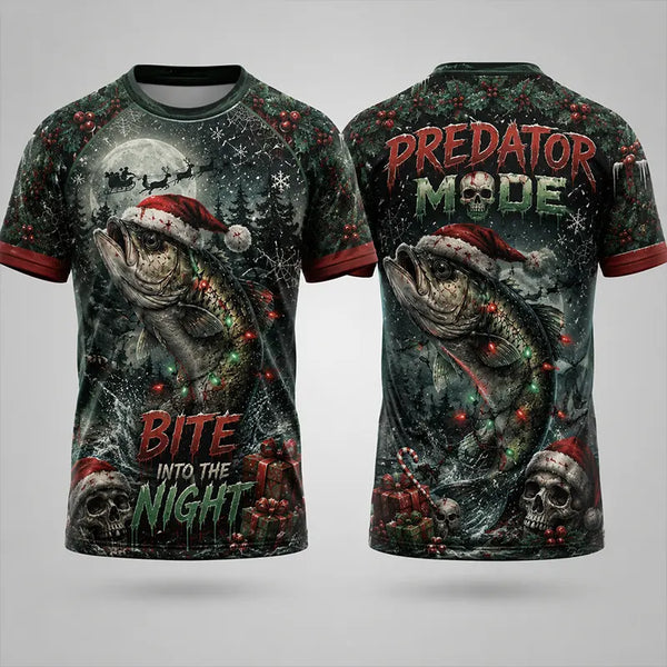 Bite Into The Night Predator Mode Christmas T-Shirt