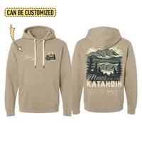 Personalized Mount Katahdin Vintage Hiking Hoodie
