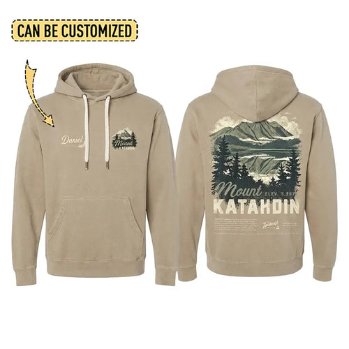 Personalized Mount Katahdin Vintage Hiking Hoodie