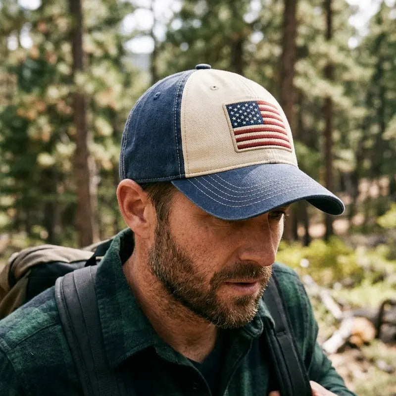 Classic America Flag Embroidered Cap