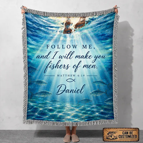 Personalized Fishers of Men Christian Fishing Tassels Blanket