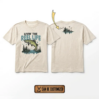 Personalized Livin' The Reel Life Fishing T-Shirt