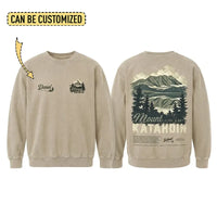 Personalized Mount Katahdin Vintage Hiking Sweater