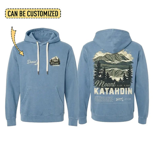 Personalized Mount Katahdin Vintage Hiking Hoodie