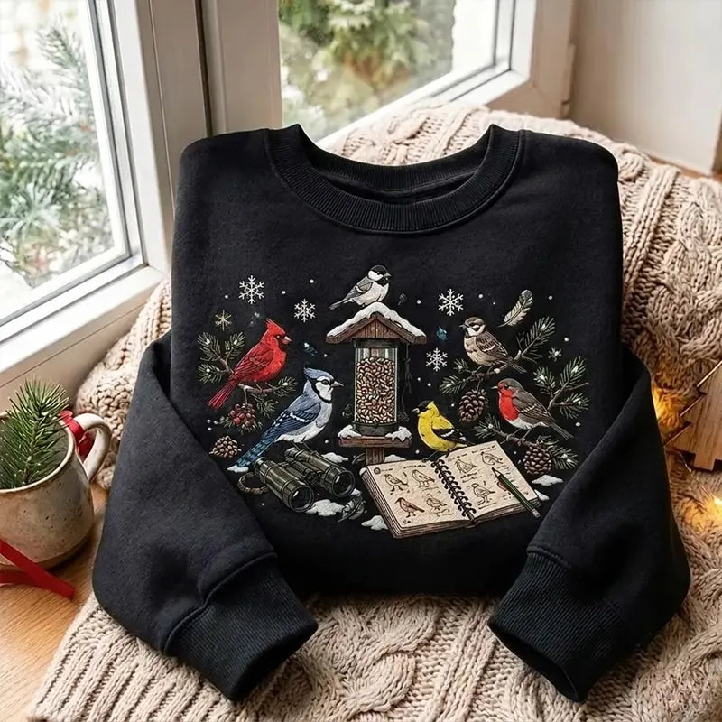 Vintage Bird Watching North American Birds Sweater