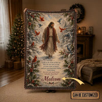 Personalized Jesus Look at the Birds of the Air Tassels Blanket