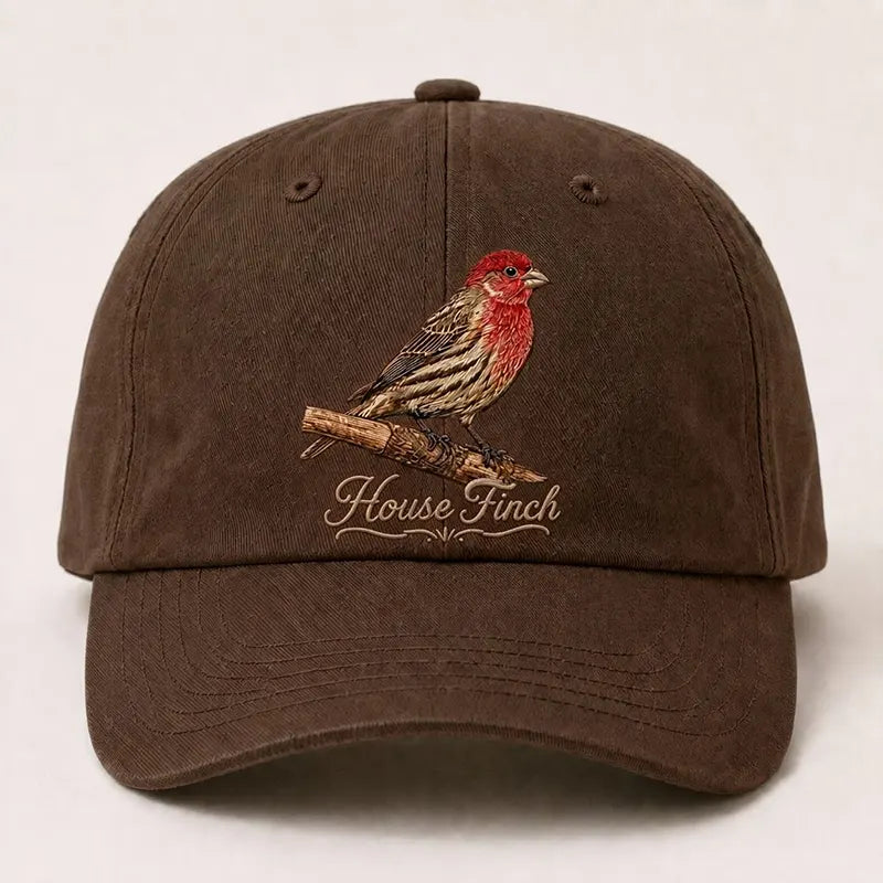 Bird Watching Bird Species House Finch Embroidered Cap