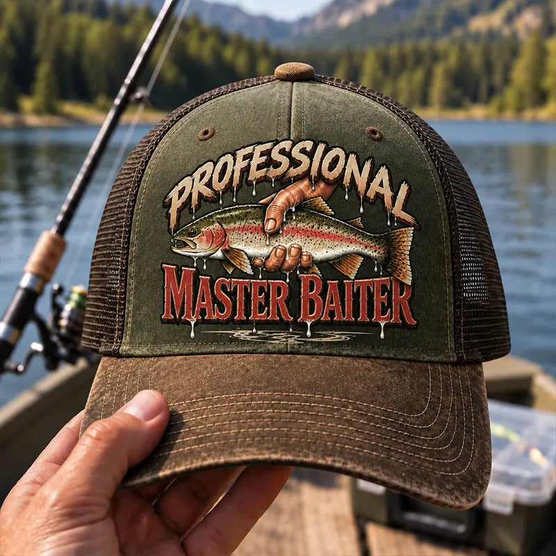 Professional Master Baiter Rainbow Trout Fishing Trucker Hat