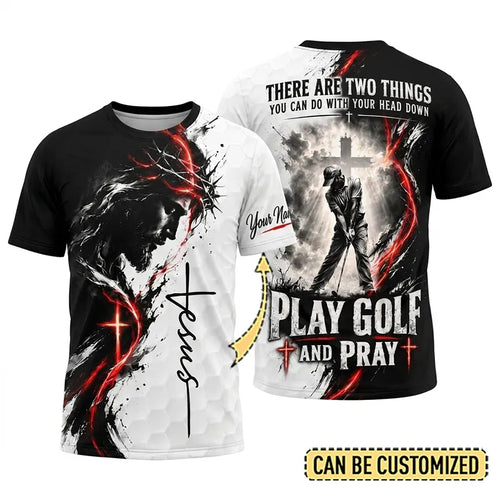 Jesus Play Golf And Pray Christian T-Shirt