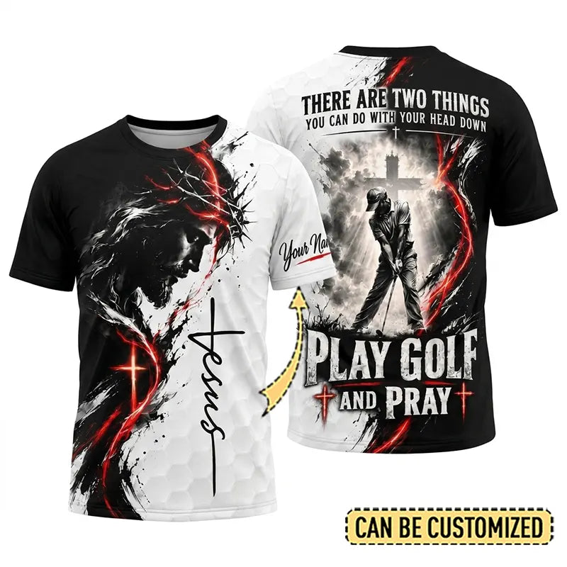 Jesus Play Golf And Pray Christian T-Shirt