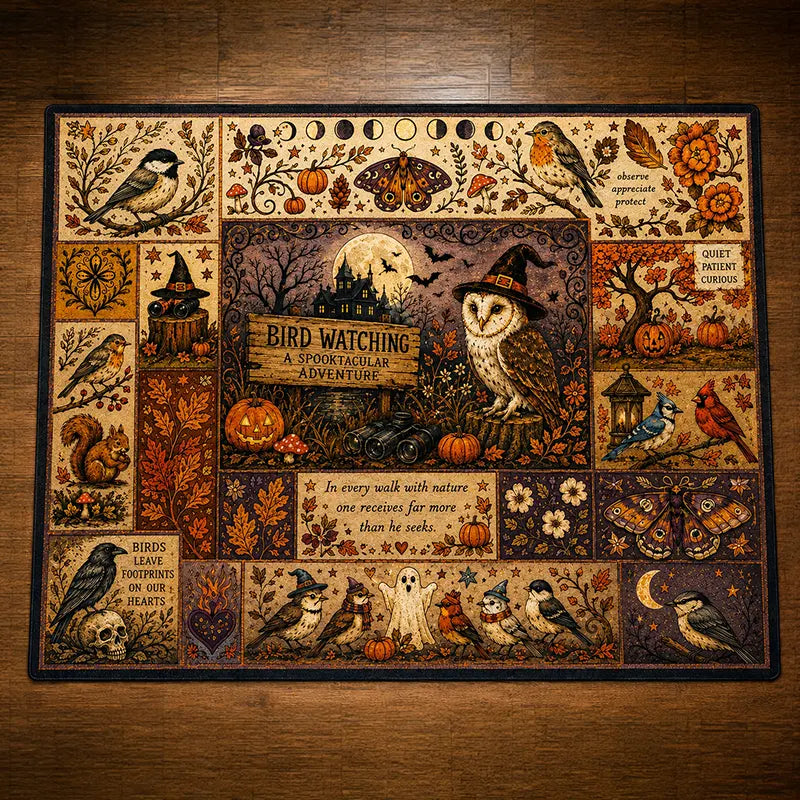 Personalized Bird Watching Spooktacular Halloween Rug