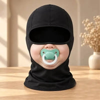 3D Realistic Baby Face Black Ski Mask