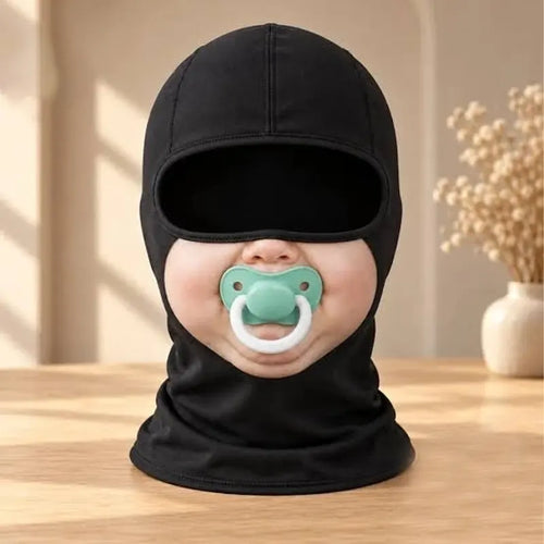 3D Realistic Baby Face Black Ski Mask