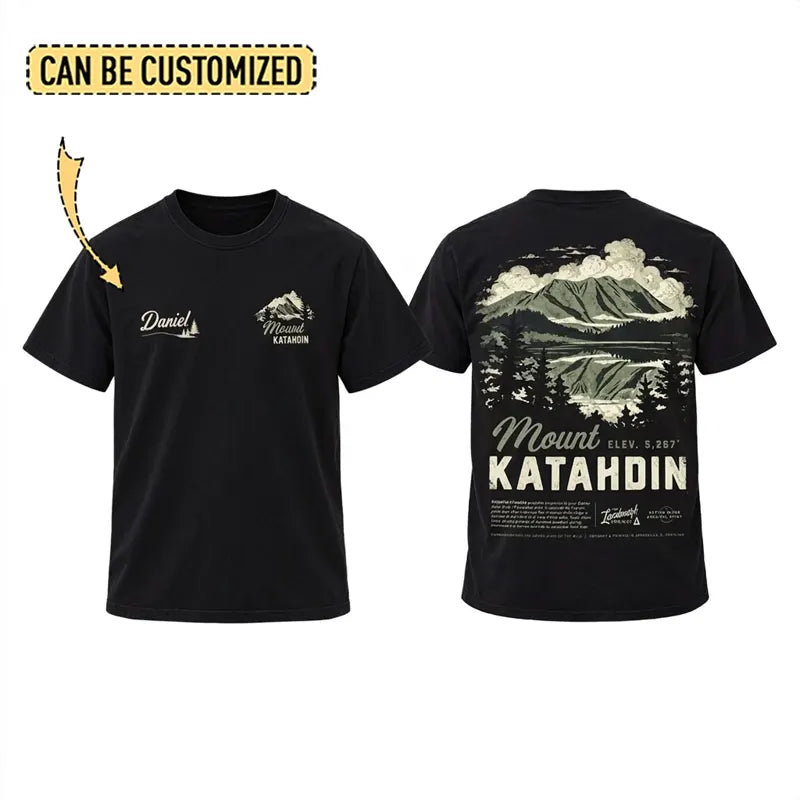 Personalized Mount Katahdin Vintage Hiking T-Shirt