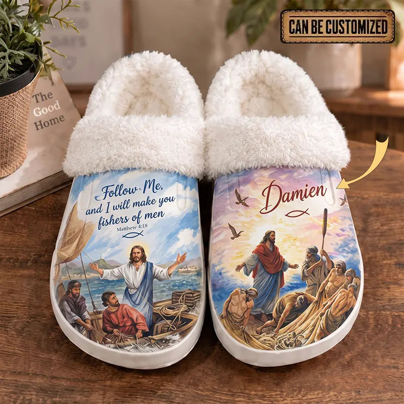 Personalized Christian Fishing Fur Slippers