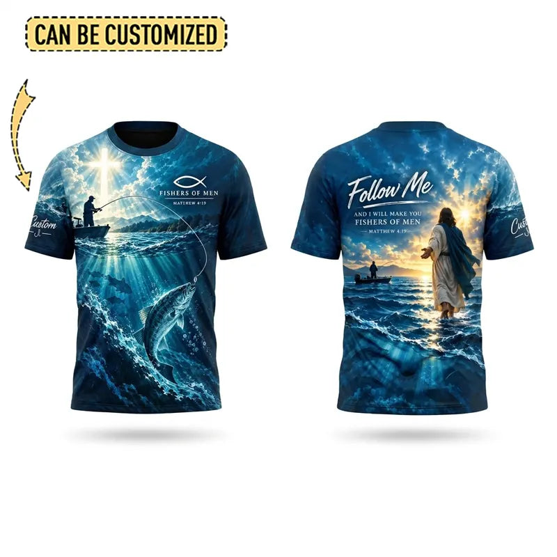 Personalized Fishers of Men Catholic Fishing T-Shirt