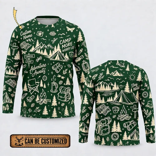Personalized Camp More Worry Less Adventure Long Sleeve Shirt