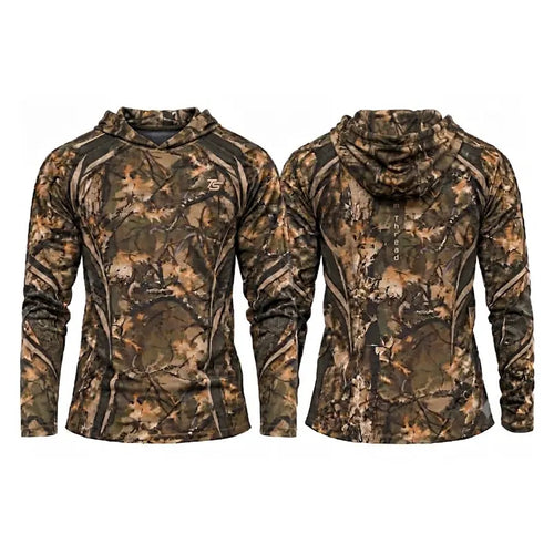 Fathom Threads Deer Antler Camo Hunting Hooded Long Sleeve Shirt
