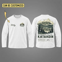 Personalized Mount Katahdin Vintage Hiking Long Sleeve Shirt