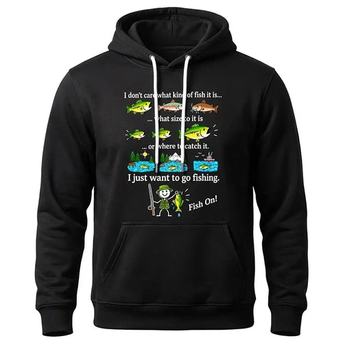I Just Want To Go Fishing Fish On Hoodie