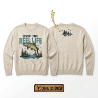 Personalized Livin' The Reel Life Fishing Sweater