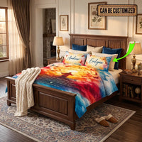 Matthew 6:26 Christian Birds Watercolor Quilt Bedding Set