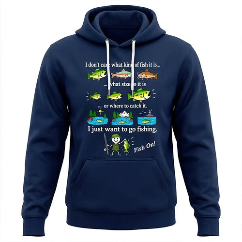 I Just Want To Go Fishing Fish On Hoodie