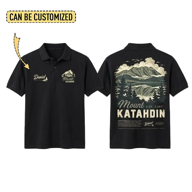 Personalized Mount Katahdin Vintage Hiking Polo Shirt