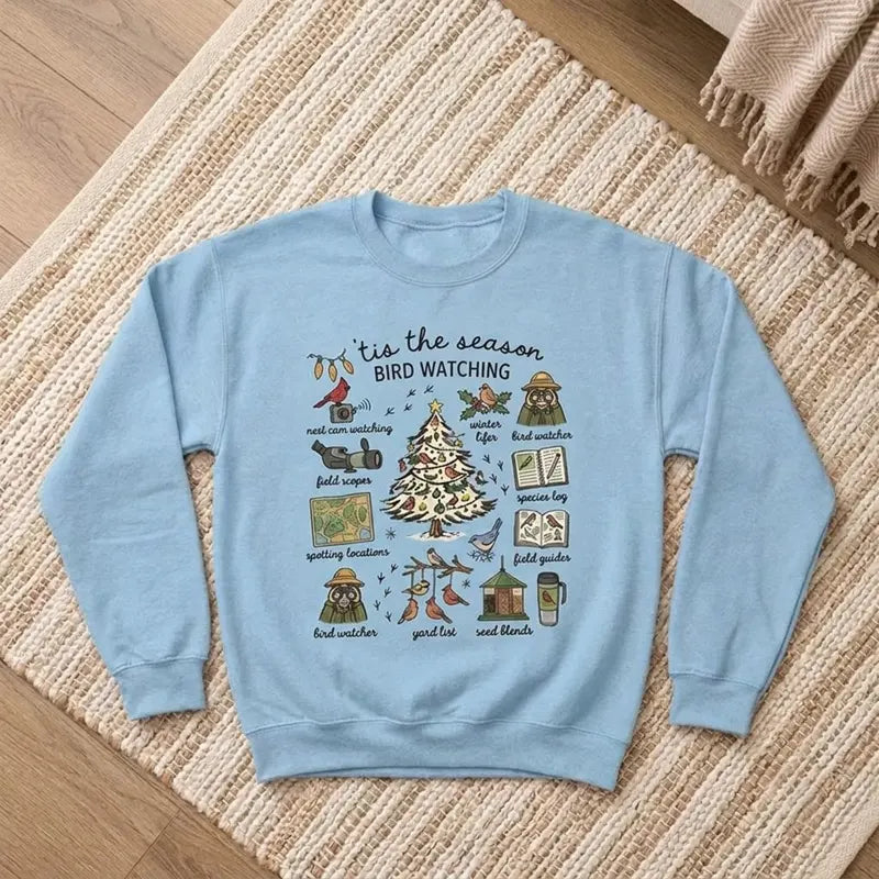 Vintage Christmas Bird Watching Sweater