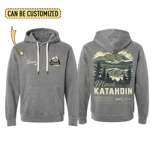 Personalized Mount Katahdin Vintage Hiking Hoodie