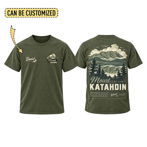 Personalized Mount Katahdin Vintage Hiking T-Shirt