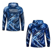 Fathom Thread Performance Fishing Marlin Hooded Long Sleeve Shirt