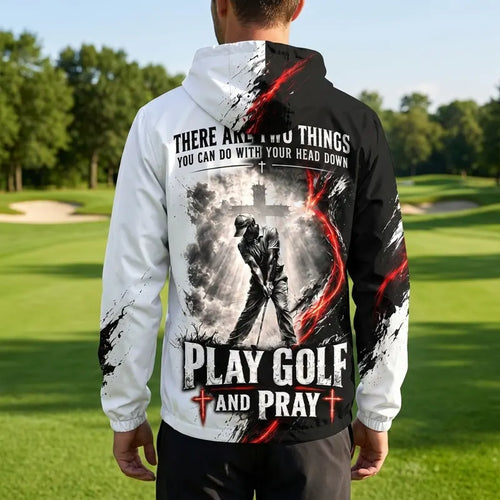 Jesus Play Golf And Pray Christian Windbreaker Jacket