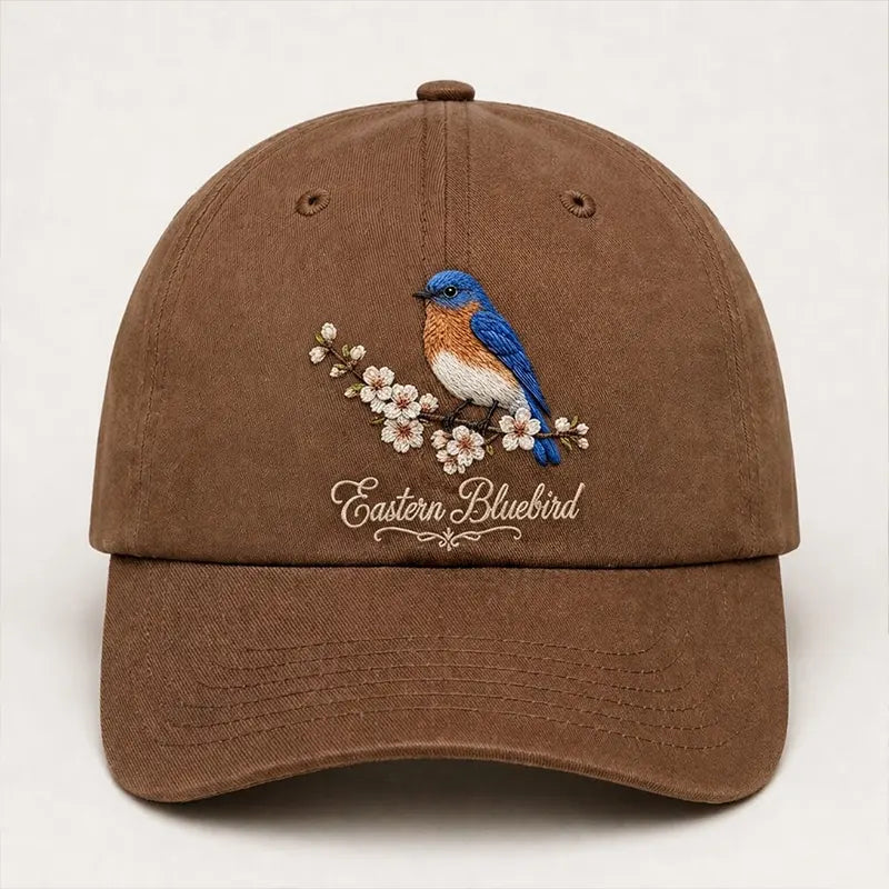 Bird Watching Bird Species Eastern Bluebird Embroidered Cap