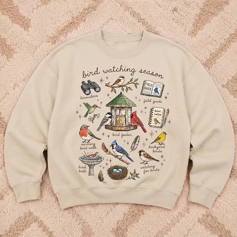 Bird Watching Season Vintage Nature Sweater