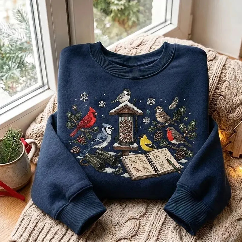 Vintage Bird Watching North American Birds Sweater