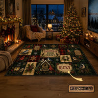 Personalized Holiday Bird Watch Christmas Rug