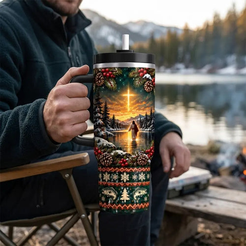 Fishers of Men Matthew 4:19 Christian Fishing Christmas 20oz Tumbler