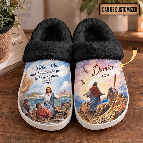 Personalized Christian Fishing Fur Slippers