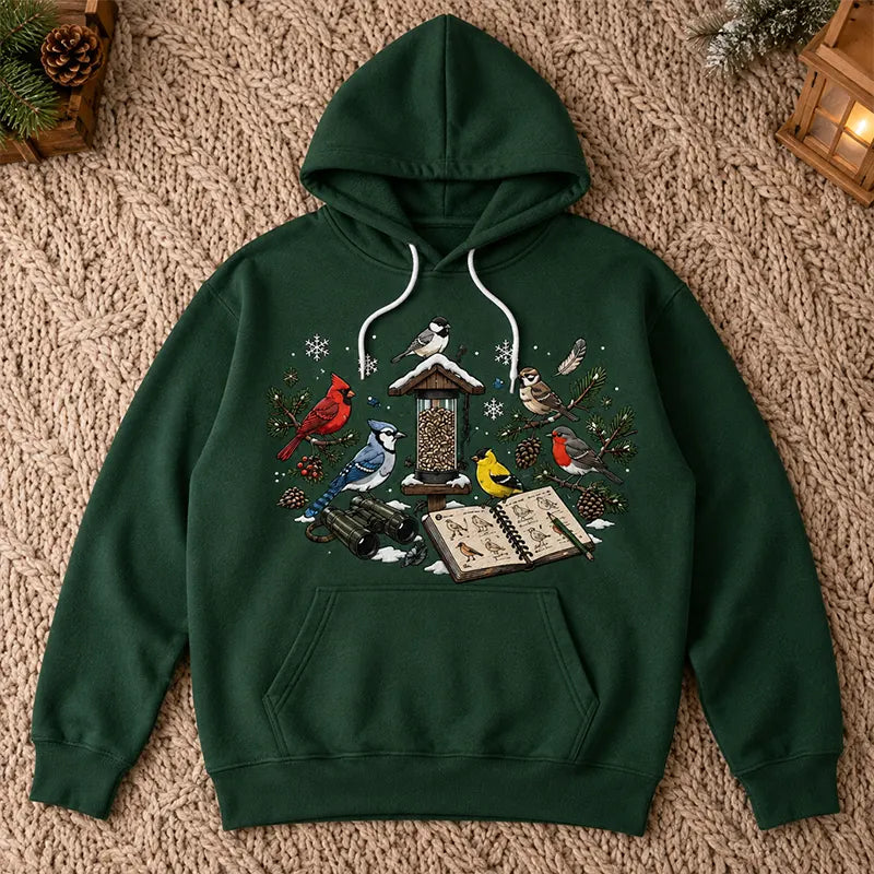 Vintage Bird Watching North American Birds Hoodie