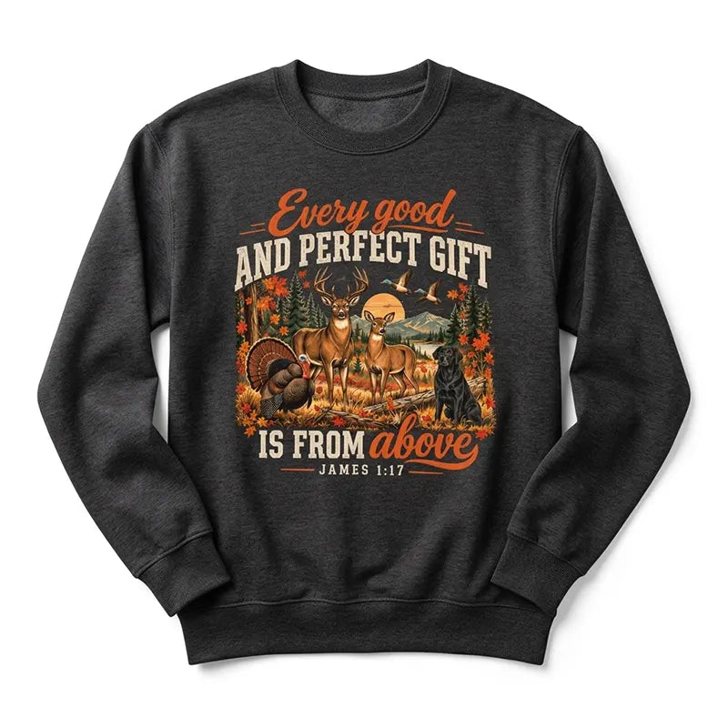 Every Good And Perfect Gift From Above Vintage Wildlife Outdoor Sweater