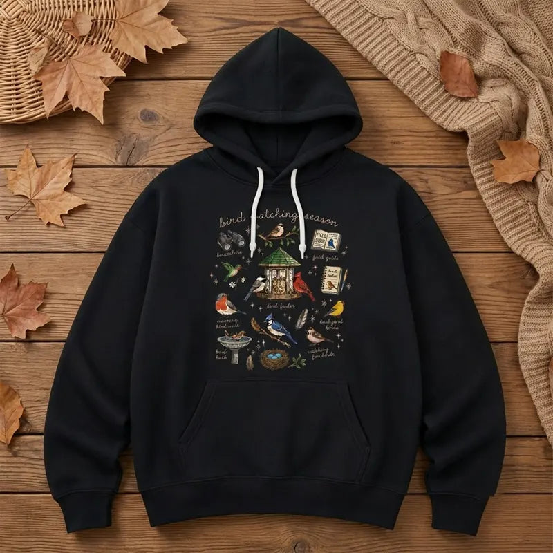 Bird Watching Season Vintage Nature Hoodie
