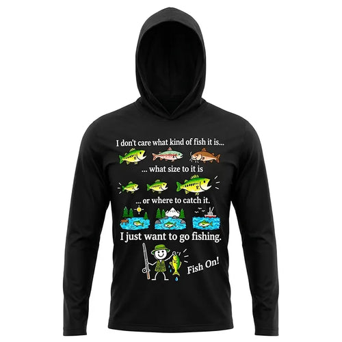 I Just Want To Go Fishing Fish On Hooded Long Sleeve Shirt