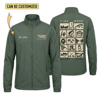 Personalized Fish More Worry Less Fishing Windbreaker Jacket