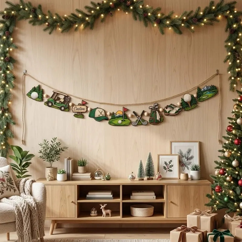 Personalized Golf Lover Wooden Garland